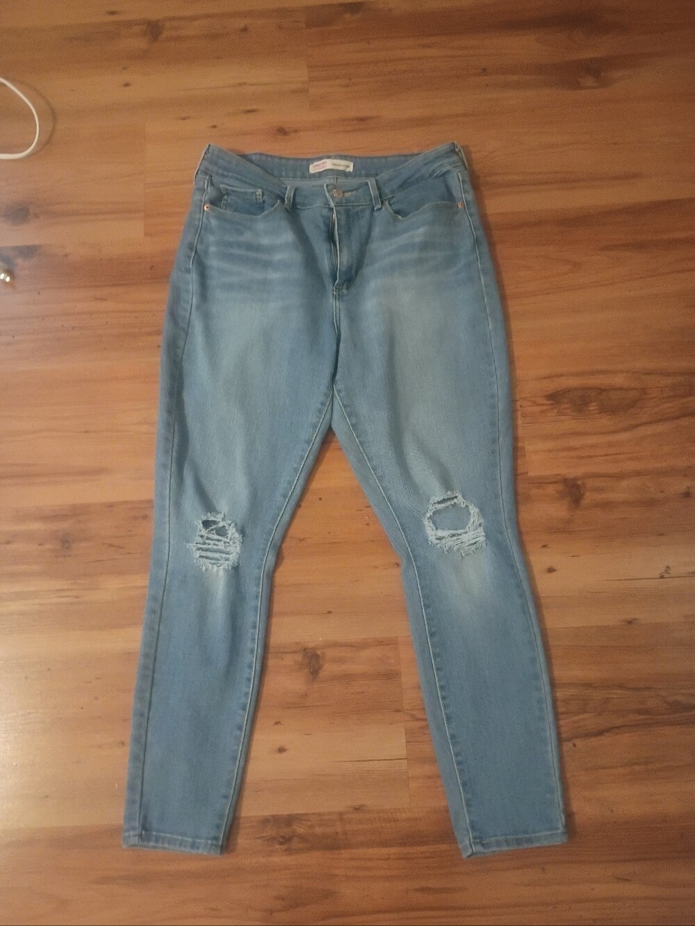 Signature Light Blue Distressed Skinny Jeans